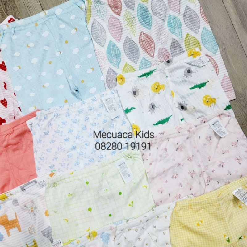 Quần lửng cotton giấy/cotton xước cho bé trai bé gái xuất hàn các hãng
