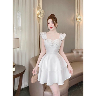 váy xoè 2 tầng đính đá