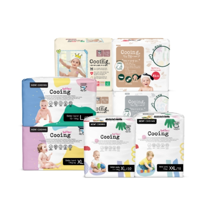 Bỉm Tã Dán/ Tã Quần Cooing Nội Địa Hàn Quốc Thấm Hút Bỉm Đêm Cho Bé Thông Thoáng Size Dán M-30/L-26M/Quần XL-22M