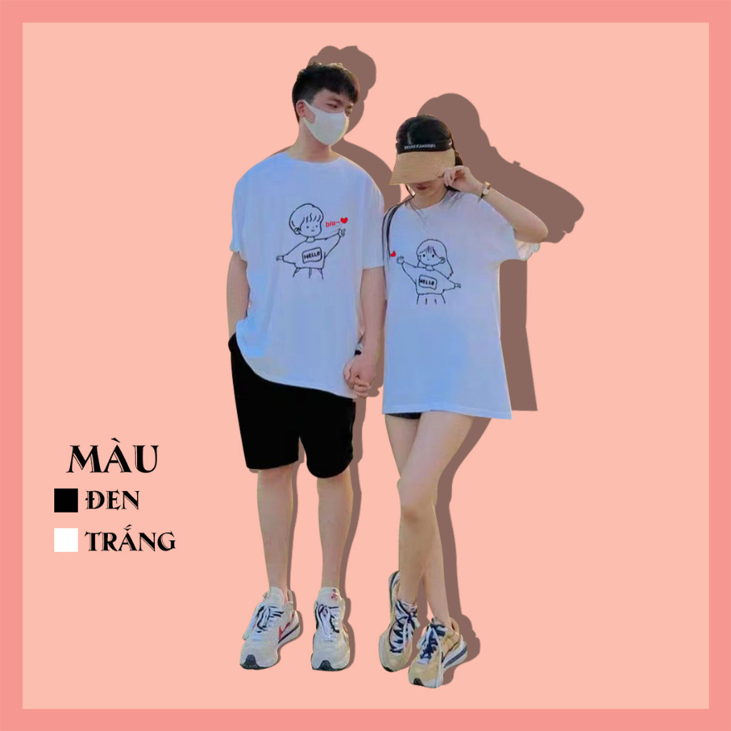 Áo đôi nam nữ chất đẹp, Áo đôi chất thun cotton mã AD044