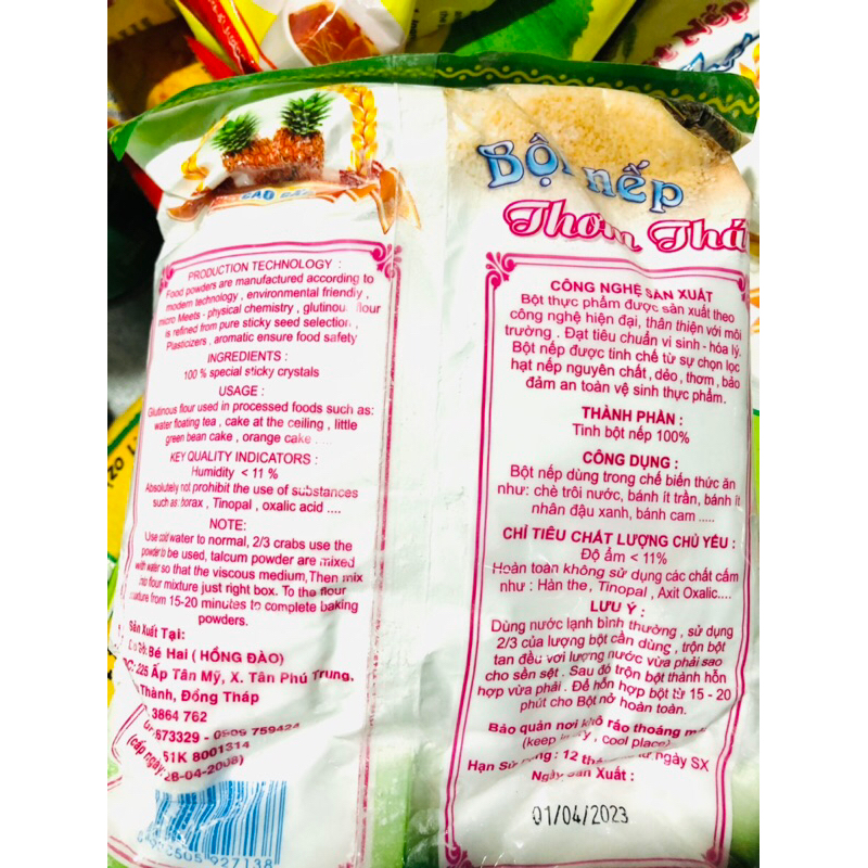 Bột nếp thơm thái Hồng đào 500g