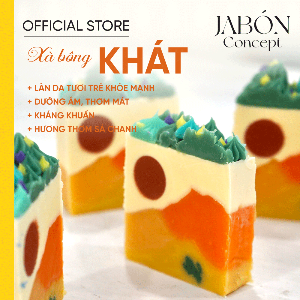 Xà Bông Organic Khát 100gram Tinh Dầu Sả Chanh Khử Mùi từ Thiên Nhiên Jabón Concept