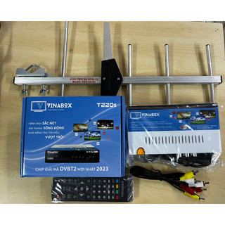 Bộ anten h5 + đầu thu kts mặt đất vinabox t220s chính hãng mẫu mới 2023