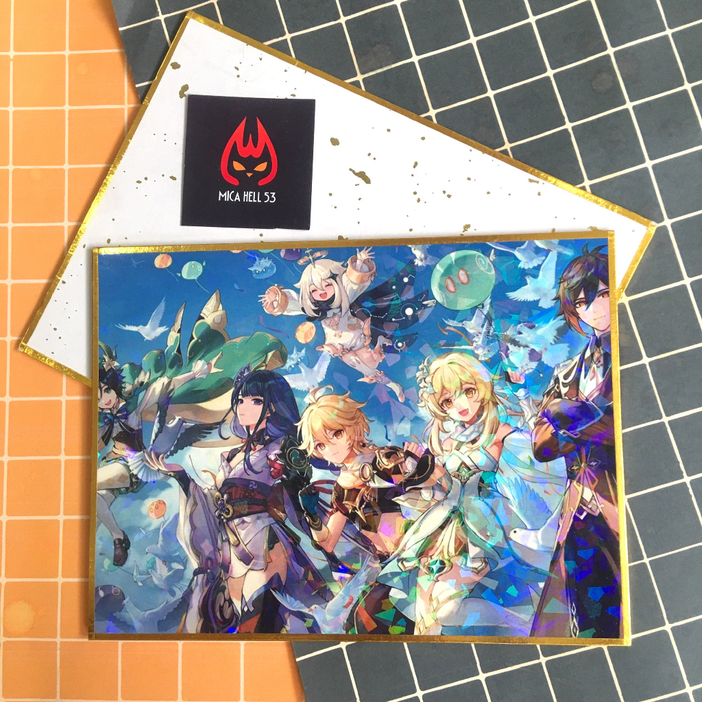 Shikishi Genshin Impact Anime Manga Game Genshin Impact Tranh Ảnh Trang Trí Hiệu Ứng Hologram Poster