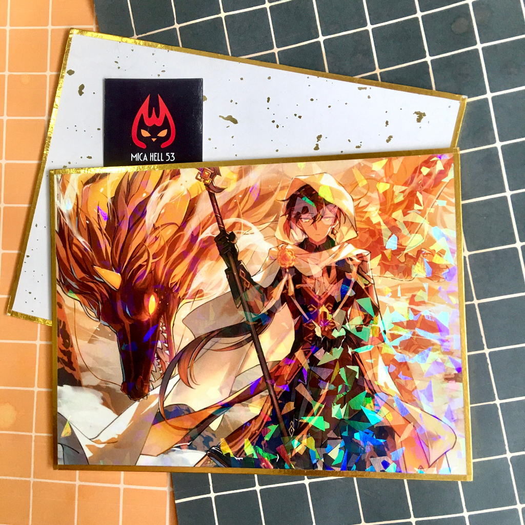 Shikishi Genshin Impact Anime Manga Game Genshin Impact Tranh Ảnh Trang Trí Hiệu Ứng Hologram Poster