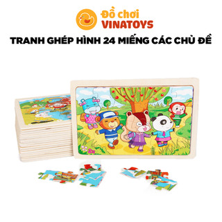 Đồ chơi cho bé tranh ghép hình theo cảnh 24 miếng các chủ đề Đồ chơi thông minh VINATOYS