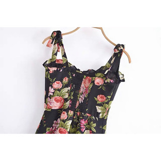 Váy 2 dây hoa đỏ