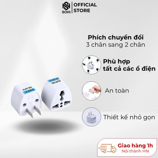 Phích cắm chuyển đổi từ 3 chân sang 2 chân.