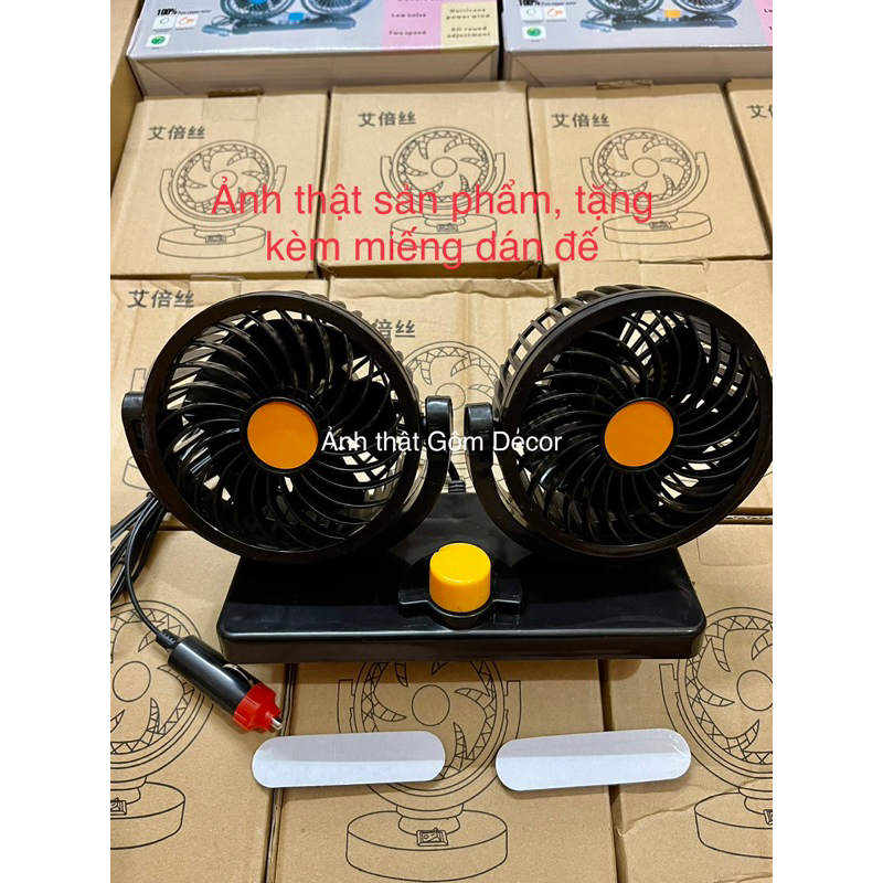Quạt đơn và đôi xoay 360 độ giá rẻ, gió mạnh dành cho các loại xe ô tô, xe tải, quạt 5v/12v/24v