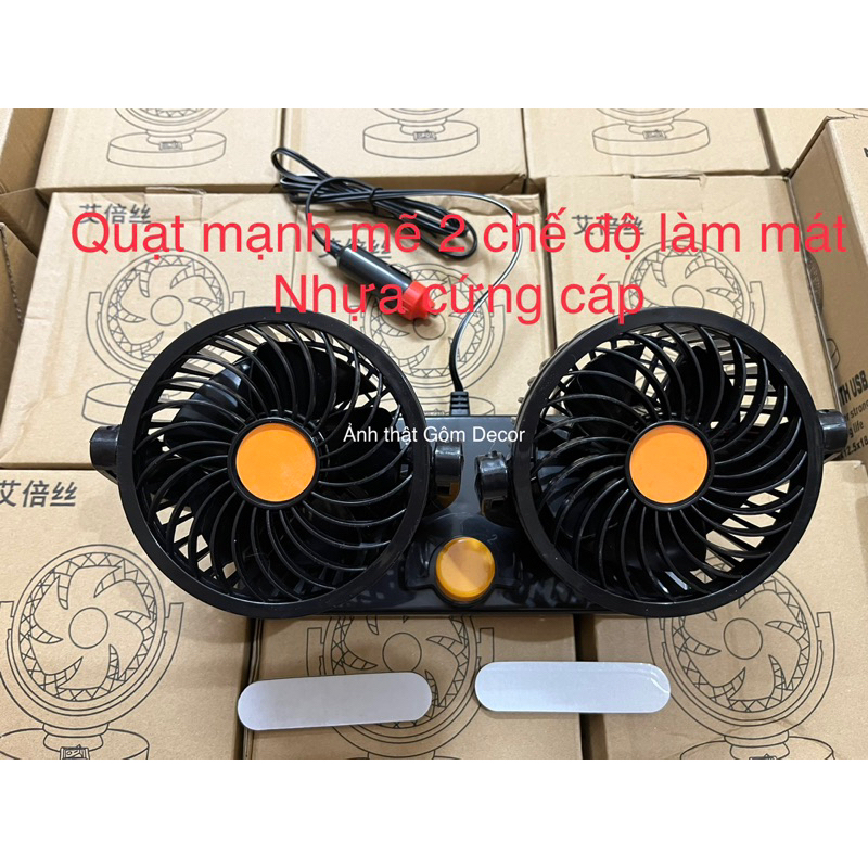Quạt đơn và đôi xoay 360 độ giá rẻ, gió mạnh dành cho các loại xe ô tô, xe tải, quạt 5v/12v/24v