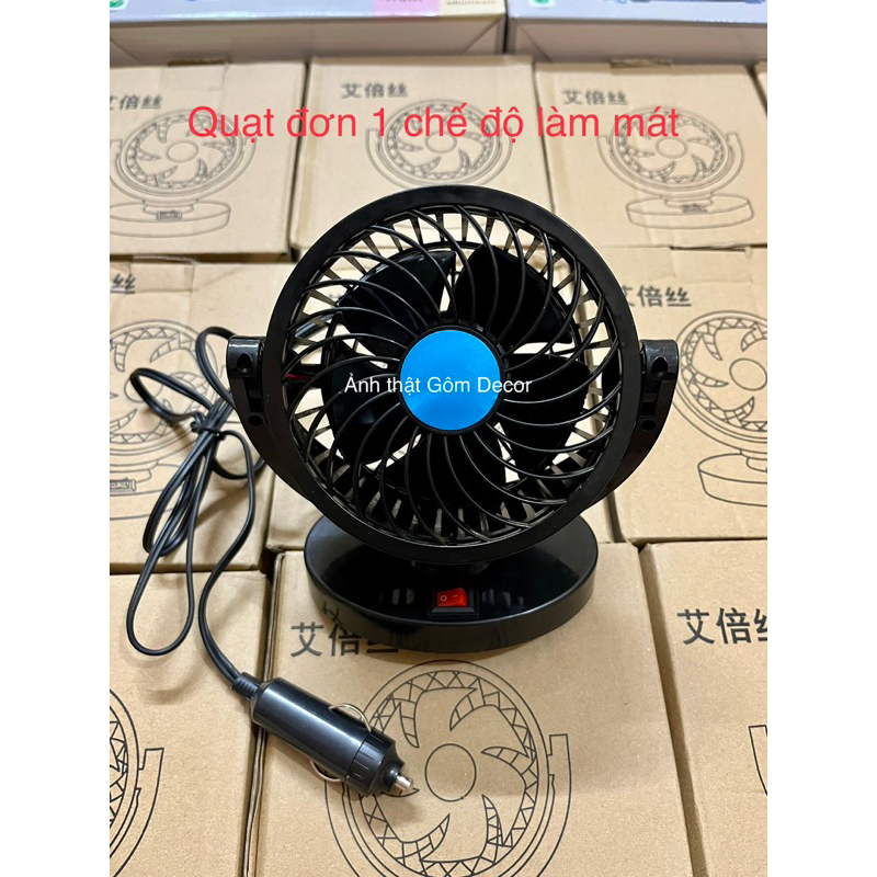 Quạt đơn và đôi xoay 360 độ giá rẻ, gió mạnh dành cho các loại xe ô tô, xe tải, quạt 5v/12v/24v