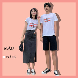 Áo đôi nam nữ in hình gấu teddy, Áo đôi chất thun cotton mã AD032