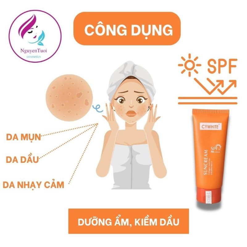Kem chống nắng Cywhite SunCream  Collagen Mild Sun SPF 50 Pa++++ 100ml