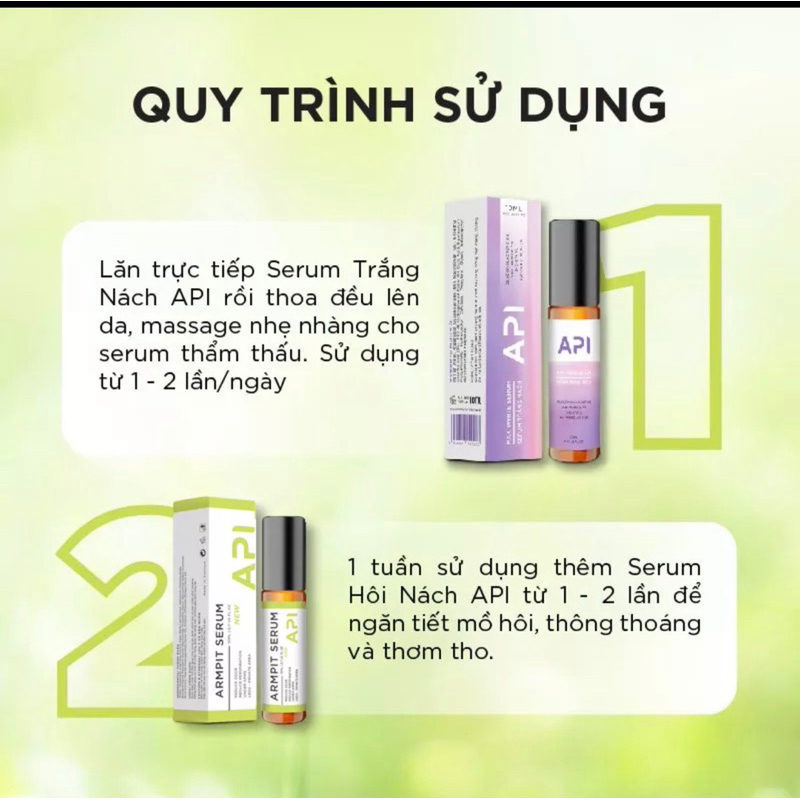 Son nách API, lăn khử mùi hôi API, Serum khử mùi ngăn tiết mồ hôi 72h