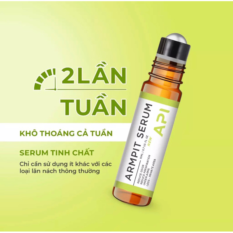 Son nách API, lăn khử mùi hôi API, Serum khử mùi ngăn tiết mồ hôi 72h