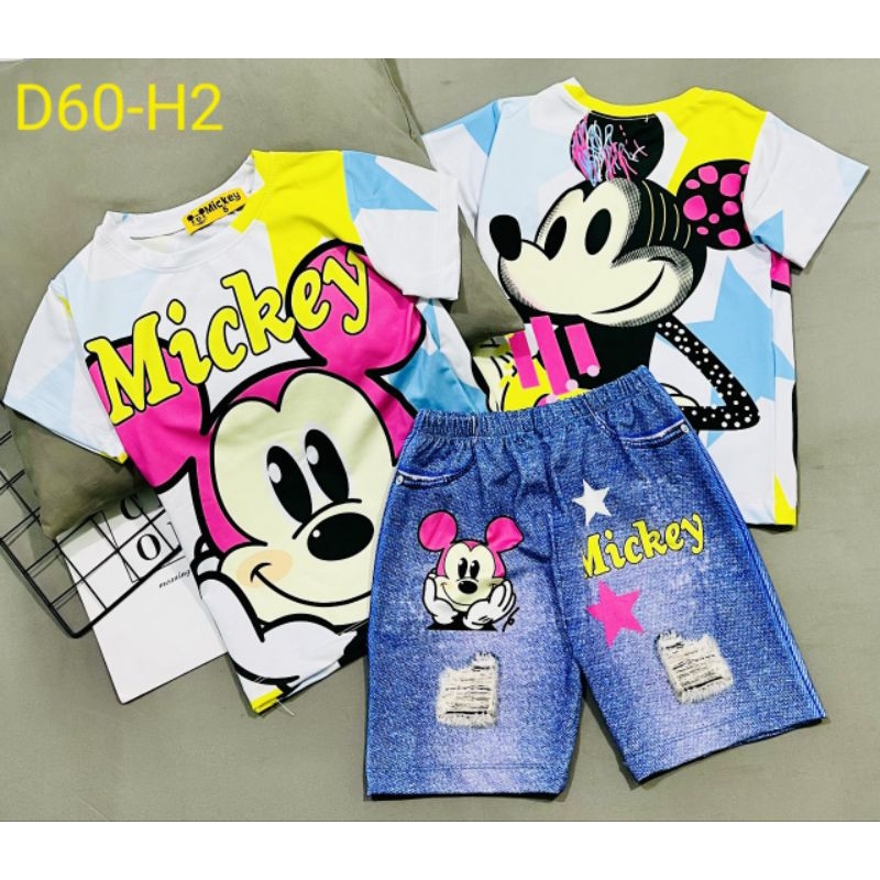 MÃ D60 BỘ ĐÙI GIẢ JEAN BÉ GÁI THUN LẠNH 3D SIZE 20-40KG