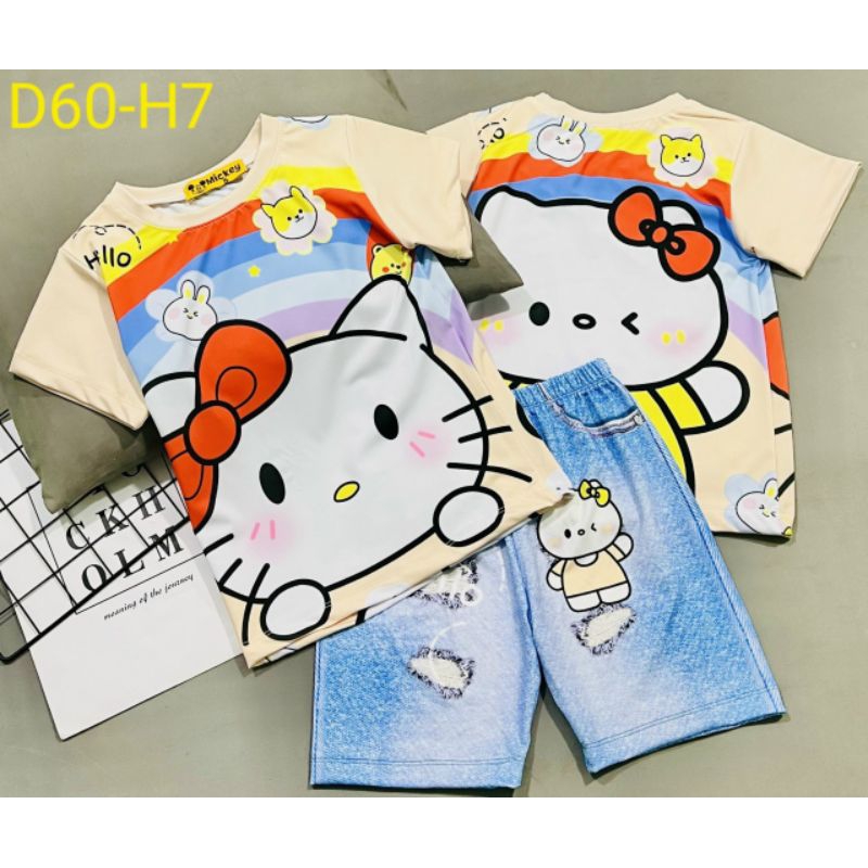 MÃ D60 BỘ ĐÙI GIẢ JEAN BÉ GÁI THUN LẠNH 3D SIZE 20-40KG