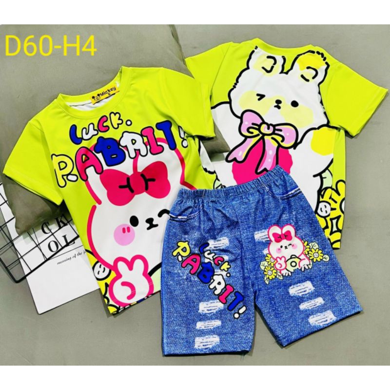 MÃ D60 BỘ ĐÙI GIẢ JEAN BÉ GÁI THUN LẠNH 3D SIZE 20-40KG