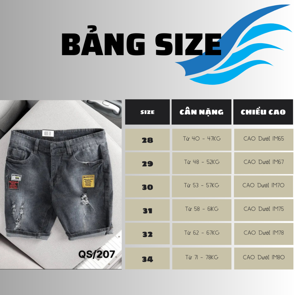Quần short jean nam rách vá da gối chất bò cao cấp cực đẹp quần jean ngắn nam ptz.boutique Q009