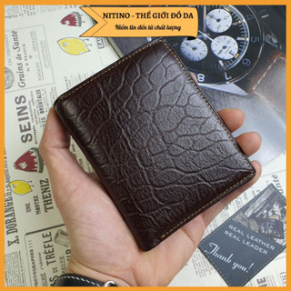 Ví nam dáng đứng, dáng ngang cao cấp, bóp da bò thiết kế vân voi VND06
