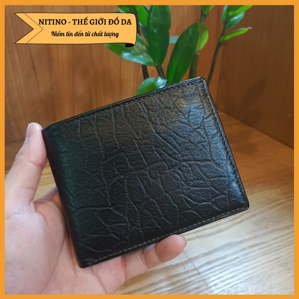 Ví nam dáng đứng, dáng ngang cao cấp, bóp da bò thiết kế vân voi VND06
