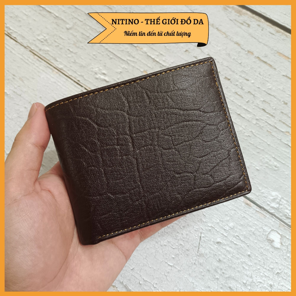 Ví nam dáng đứng, dáng ngang cao cấp, bóp da bò thiết kế vân voi VND06