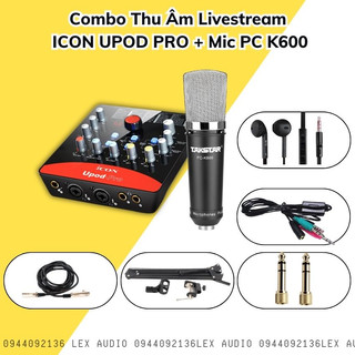 Bộ Mic Livestream Karaoke Combo Sound Card Icon Upod Pro, Mic Takstar PC-K600, Tai Nghe & Phụ Kiện Đi Kèm BH 1 Năm
