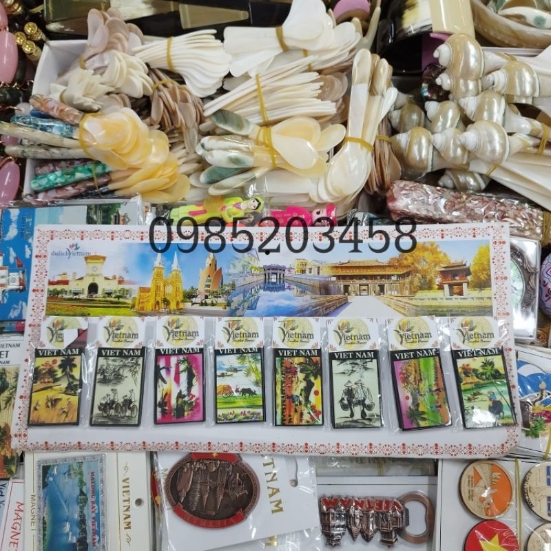 Móc khoá bằng sứ hình nón lá, địa danh Việt Nam , Nam châm nón lá - quà tặng Việt Nam - keychain