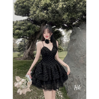 Váy ren hoa nổi 2 màu xinh