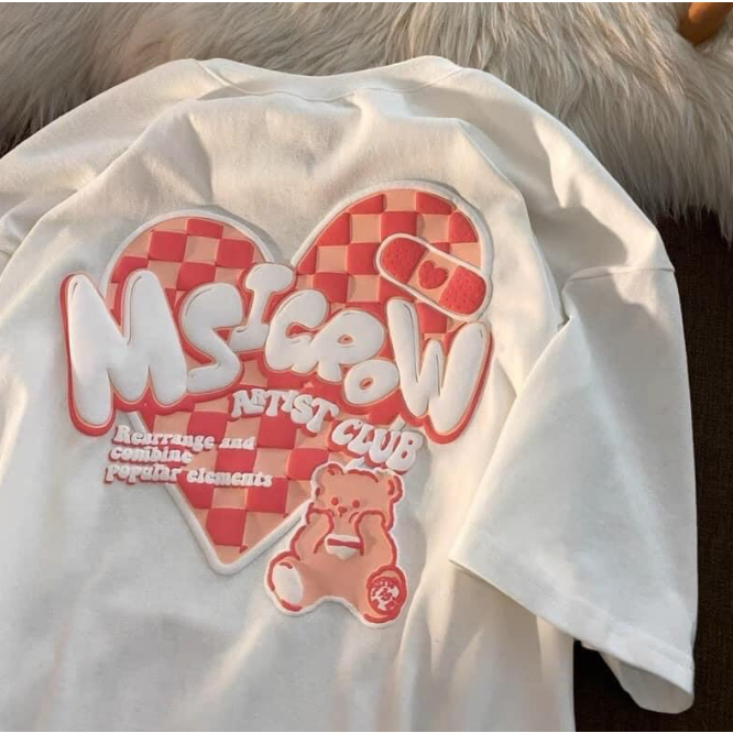 [Mã TOPS06 giảm đến 10k đơn 99k] Áo phông trái tim MSI chất cotton su form rộng | BigBuy360 - bigbuy360.vn