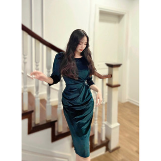 Đầm dự tiệc body nhung thiết kế sang trọng tôn dáng