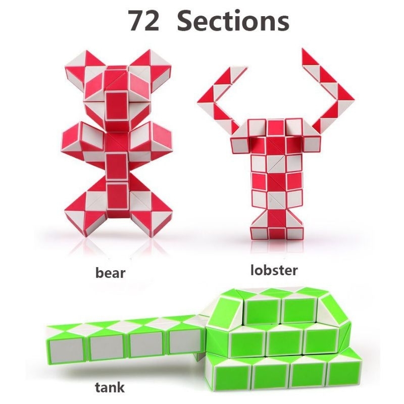 Rubik Rắn Gấp Khúc  Snake MaGic 72 Đoạn - Rubic Biến Thể Xếp Hình Cao Cấp