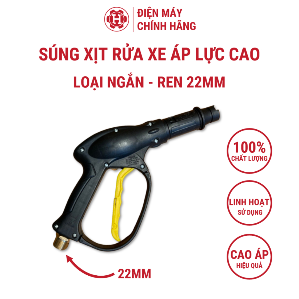 Súng xịt rửa cao áp cho máy rửa xe ren 22mm chất lượng cao