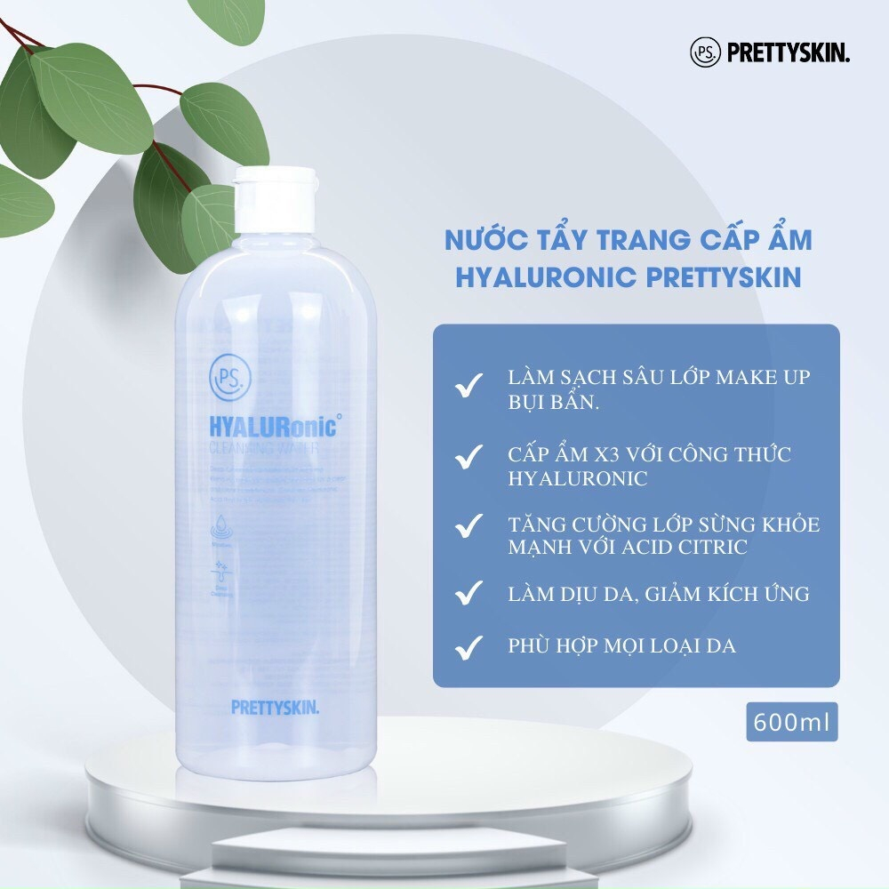 Nước Tẩy Trang Rau Má PRETTY SKIN, Giúp Sạch Sâu, Cấp Ẩm, Giảm Mụn Hiệu Qủa - 500ml