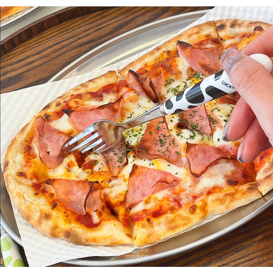 Bộ Thìa Đũa Dĩa Ăn Hoa Quả Bộ Đồ Ăn Cá Nhân hoạ tiết bò sữa