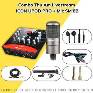Bộ Micro Livestream Karaoke Combo Sound Card Icon Upod Pro, Mic Takstar SM-8B,Tai nghe & Phụ Kiện BH 1 Năm