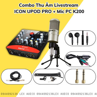 Bộ Mic Livestream Chính Hãng Đầy Đủ Sound Card Icon Upod Pro, Mic Takstar PC-K200, Tai Nghe & Phụ Kiện BH 1 Năm