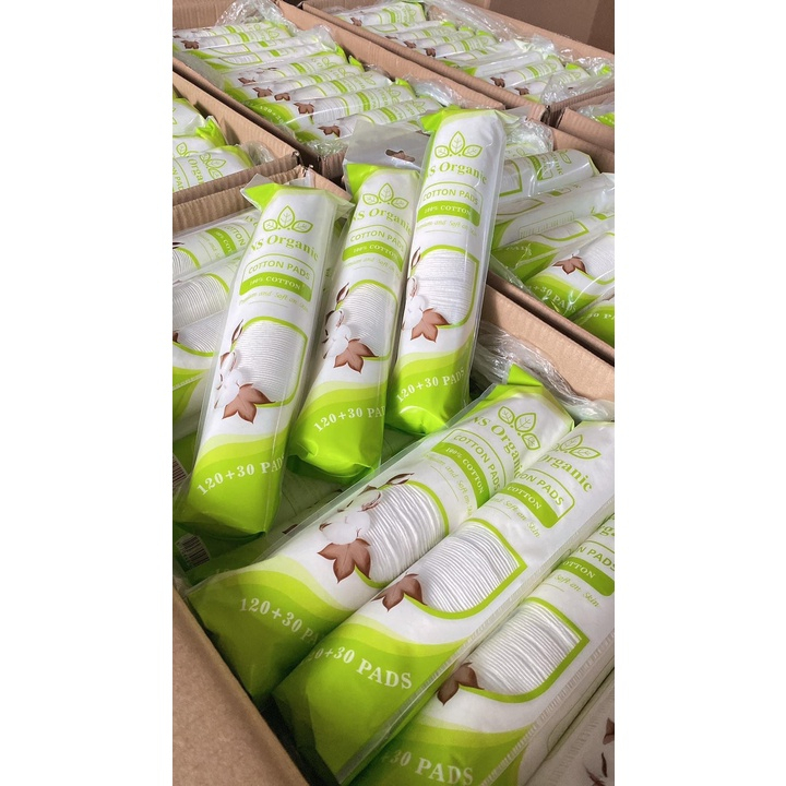 Bông Tẩy Trang Đa Năng NS Organic Cotton Pads Premium and Soft on Skin 100% Cotton Tự Nhiên Form Tròn 150 Miếng
