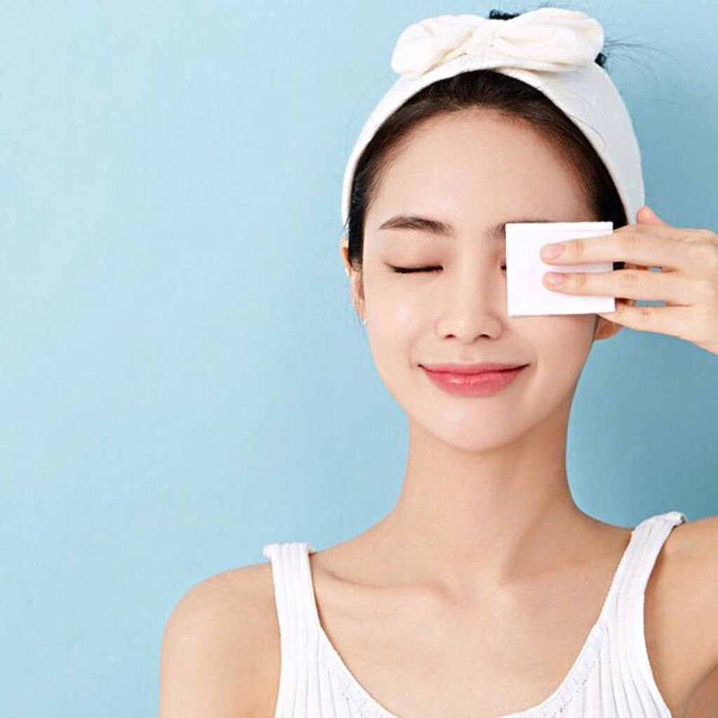 Bông tẩy trang 3 lớp Cotton Pads Túi 222 miếng bông dày êm mêm mịn