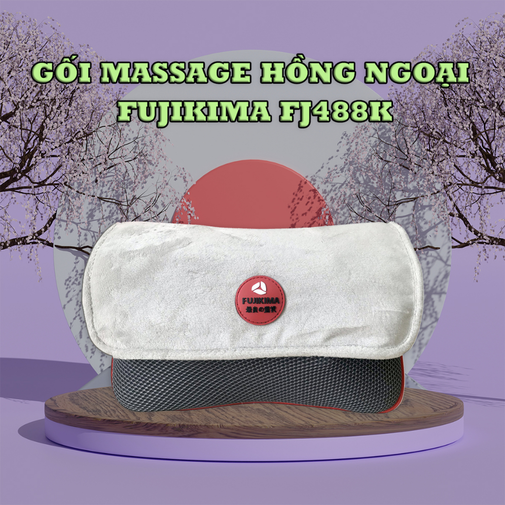 Gối massage hồng ngoại 6 bi cao cấp Nhật Bản Fujikima FJ488K