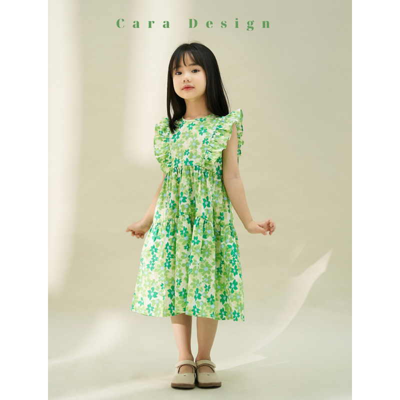Váy đầm bé gái hoa xanh