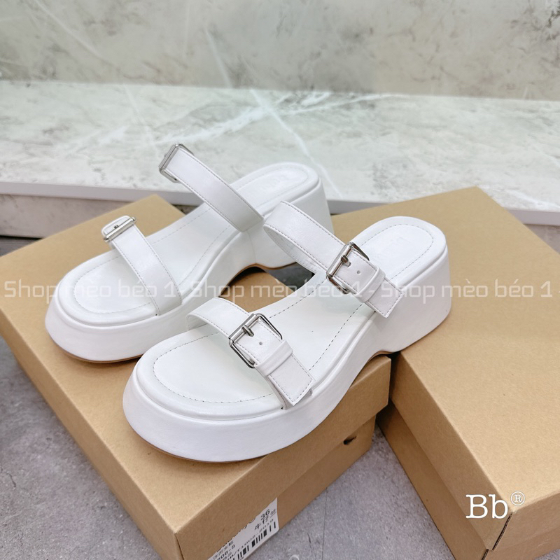 Dép hai quai khoá cài mảnh đế cao fullbox hàng quảng châu cao cấp