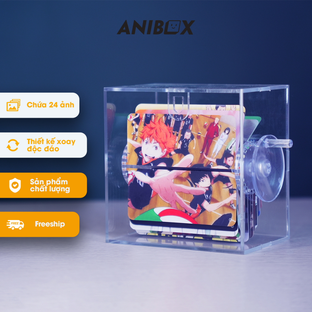 Hộp ảnh Anibox Haikyu!! decor nhà cửa, trang trí bàn làm việc hộp xoay trưng bày 24 ảnh tùy ý - H1T10020