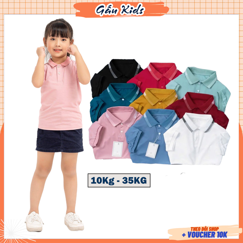Áo polo trẻ em cổ trụ cho bé trai bé gái 10kg - 35kg chất vải cotton thoáng mát, lịch lãm, màu sắc đa dạng ACB00111