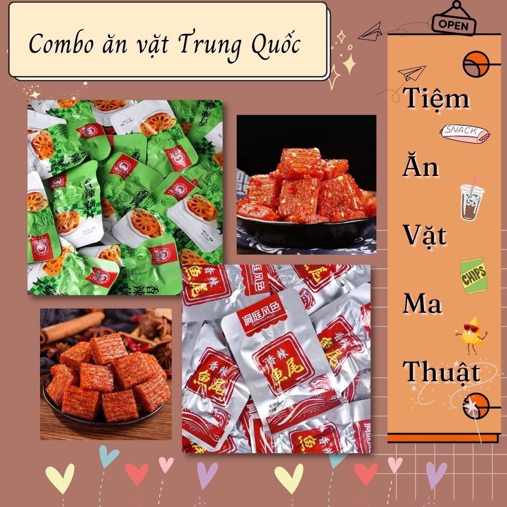 {MT019} COMBO ĐỒ ĂN VẶT NGẪU NHIÊN - VỀ LOẠI MỚI SET TĂM CAY TẨM VỊ HỒ NAM BAO BÌ MỚI