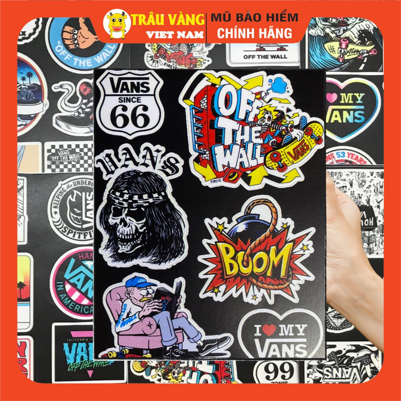 Sticker nhiều họa tiết chống nước, dán trang trí laptop, mũ bảo hiểm, vali