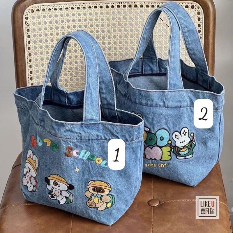 TÚI XÁCH BÒ THÊU CARTOON