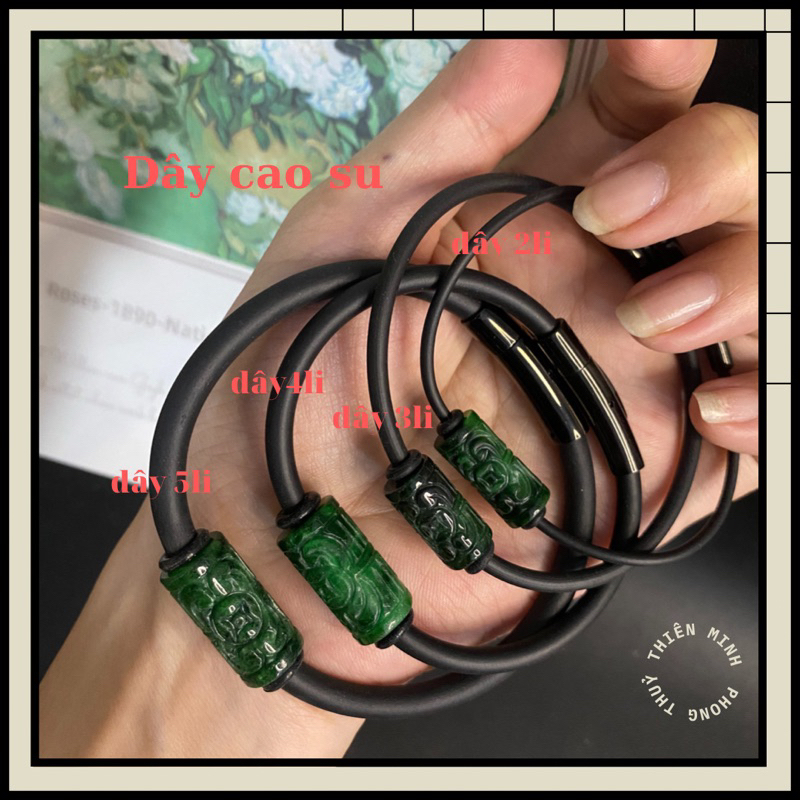 Vòng tay dây đeo charm bằng cao su khoá kim loại cao cấp siêu bền cỡ 2li,3li,4li,5li