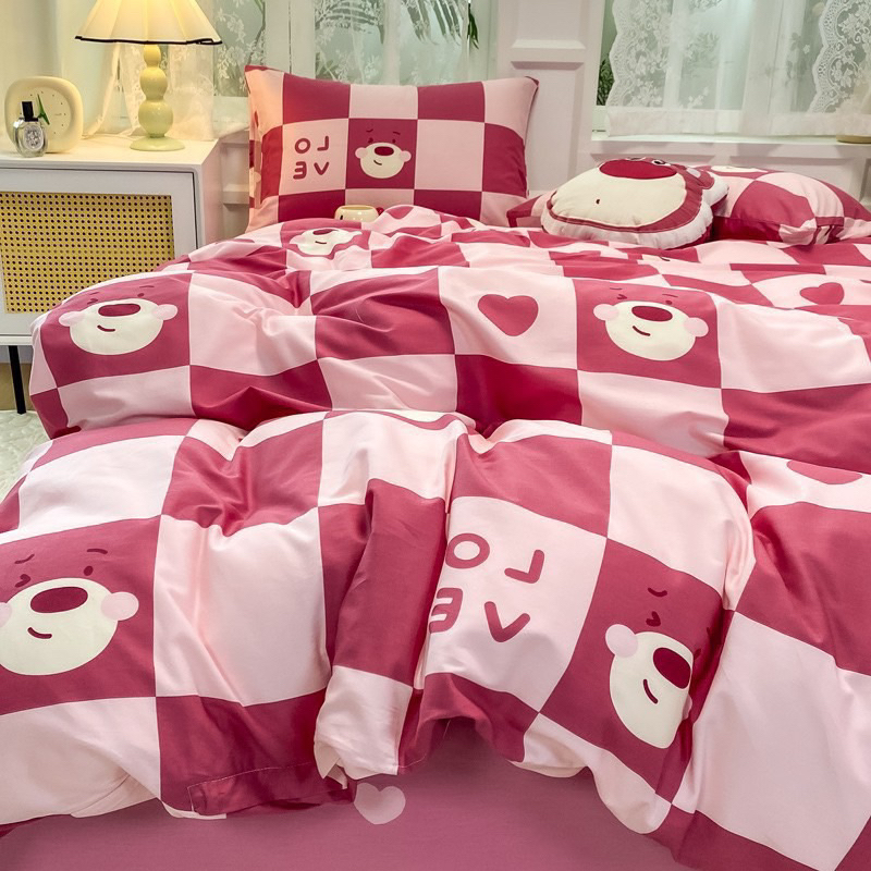 SET GA GỐI 3 MÓN MẪU GẤU DÂU
