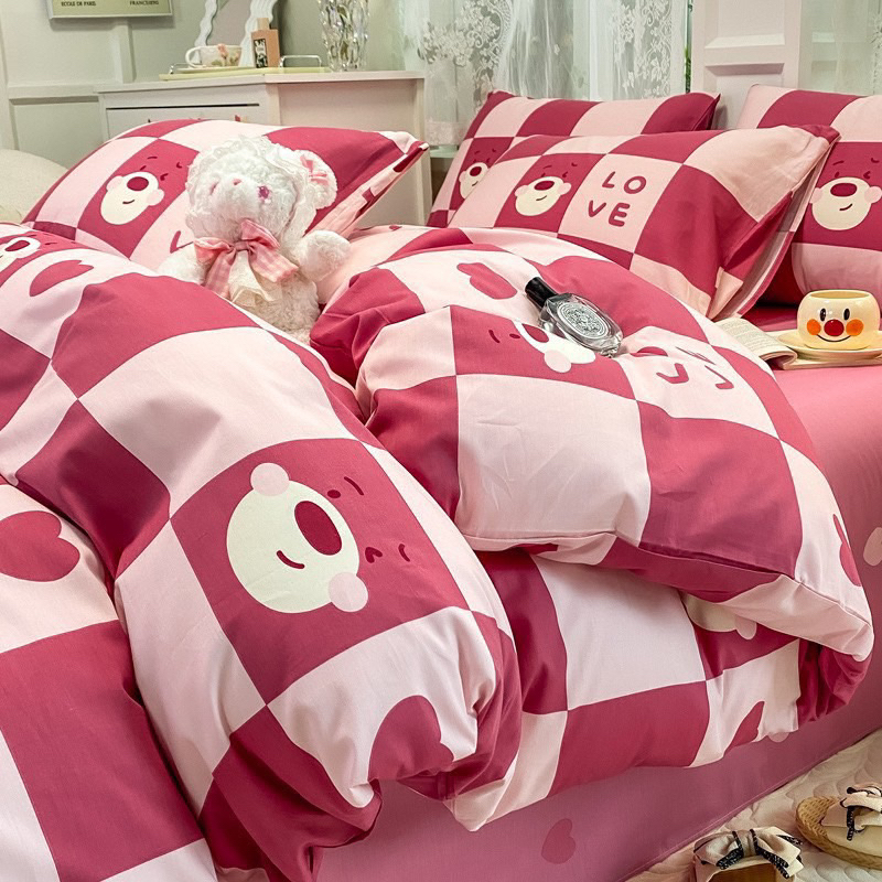 SET GA GỐI 3 MÓN MẪU GẤU DÂU